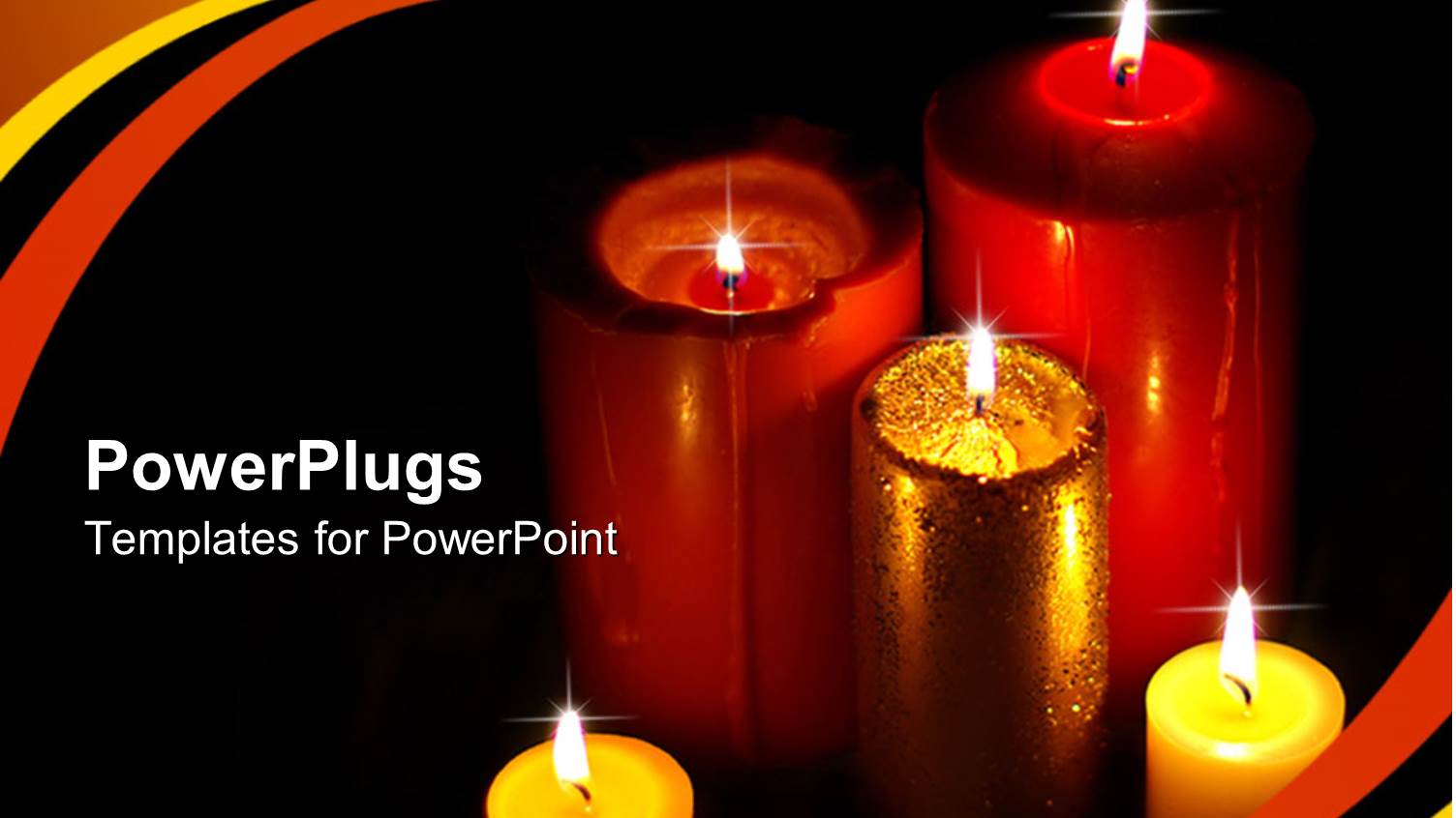 a Number of Burning Candles with Black Background