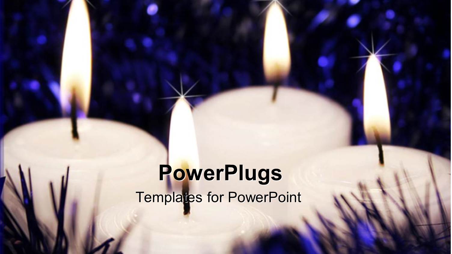 a Number of Burning Candles with Lights in the Background