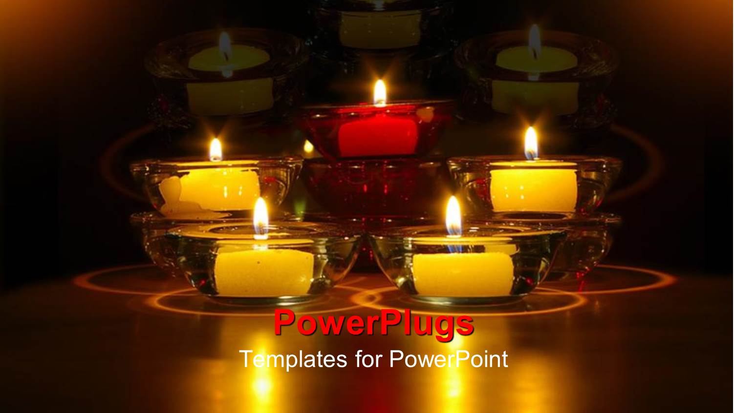 a Number of Burning Candles with their Reflection in the Background