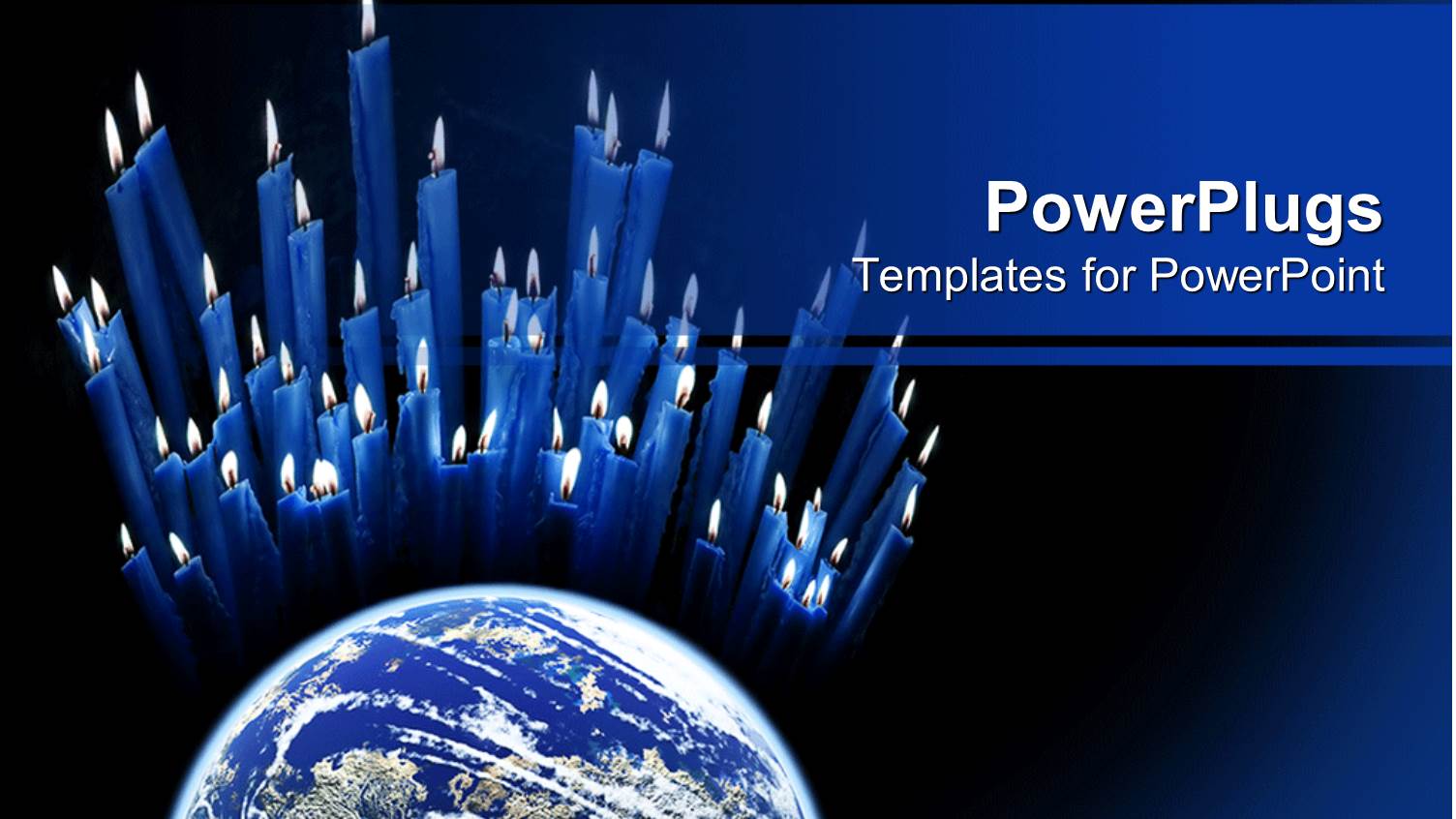 a Number of Candles in Blue Color Along with the Earth
