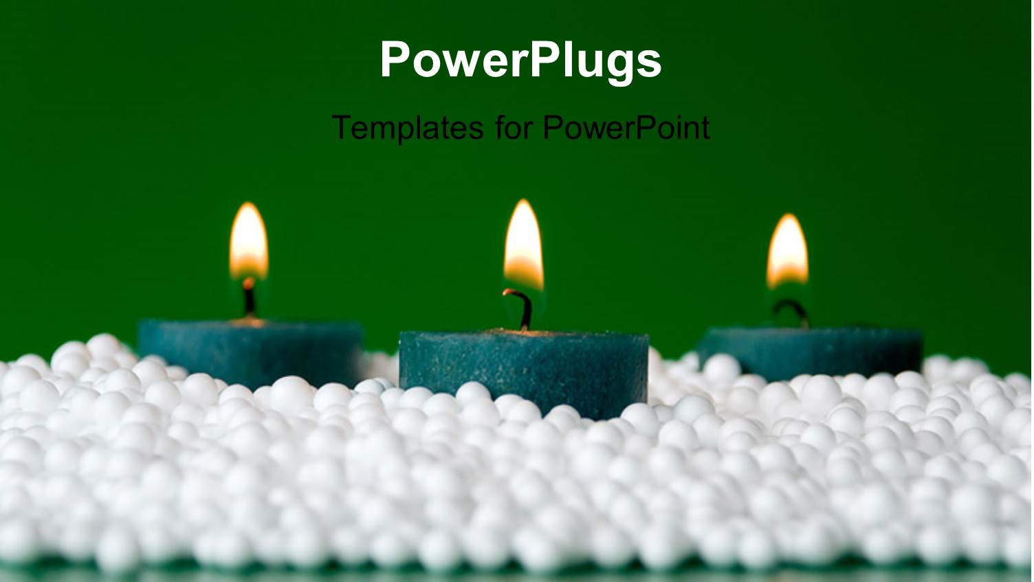a Number of Candles with Greenish Background and Place for Text