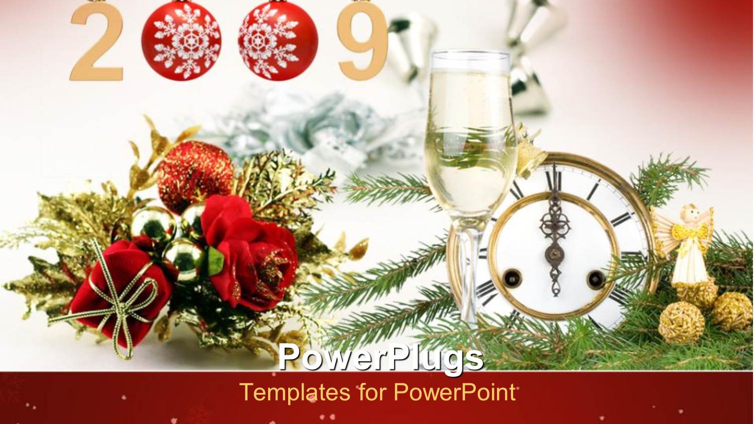 Red Roses Clock Showing Celebrations Material for New Year