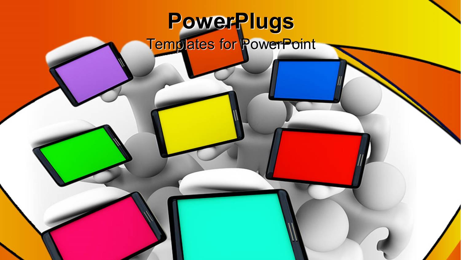 a Number of Cell Phones with Multicolored Screens