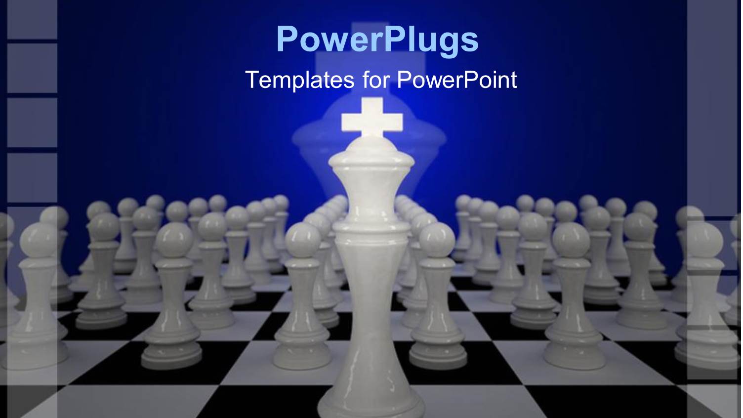 a Number of Chess Pieces with Bluish Background