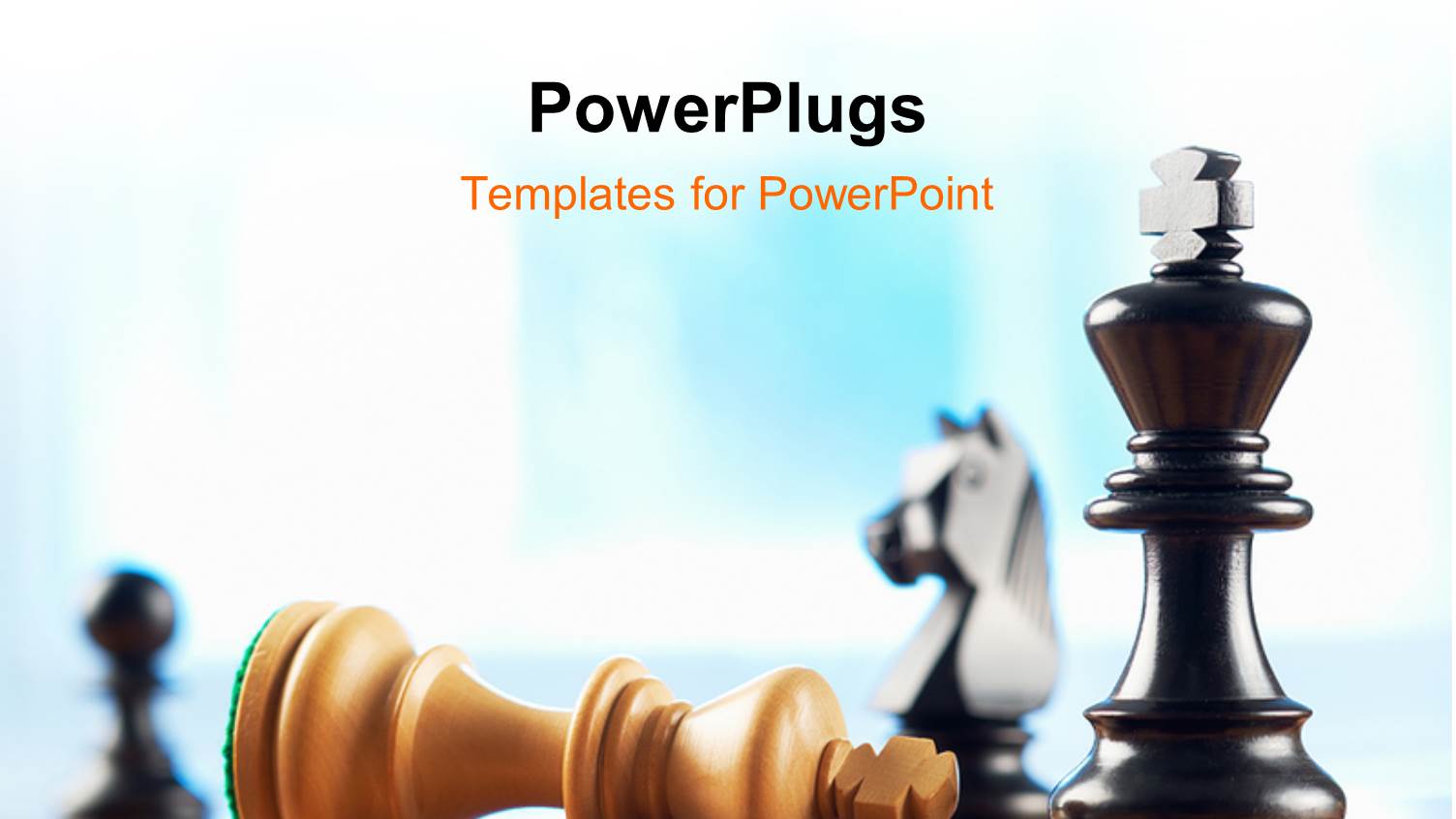 a Number of Chess Pieces and Bluish Background