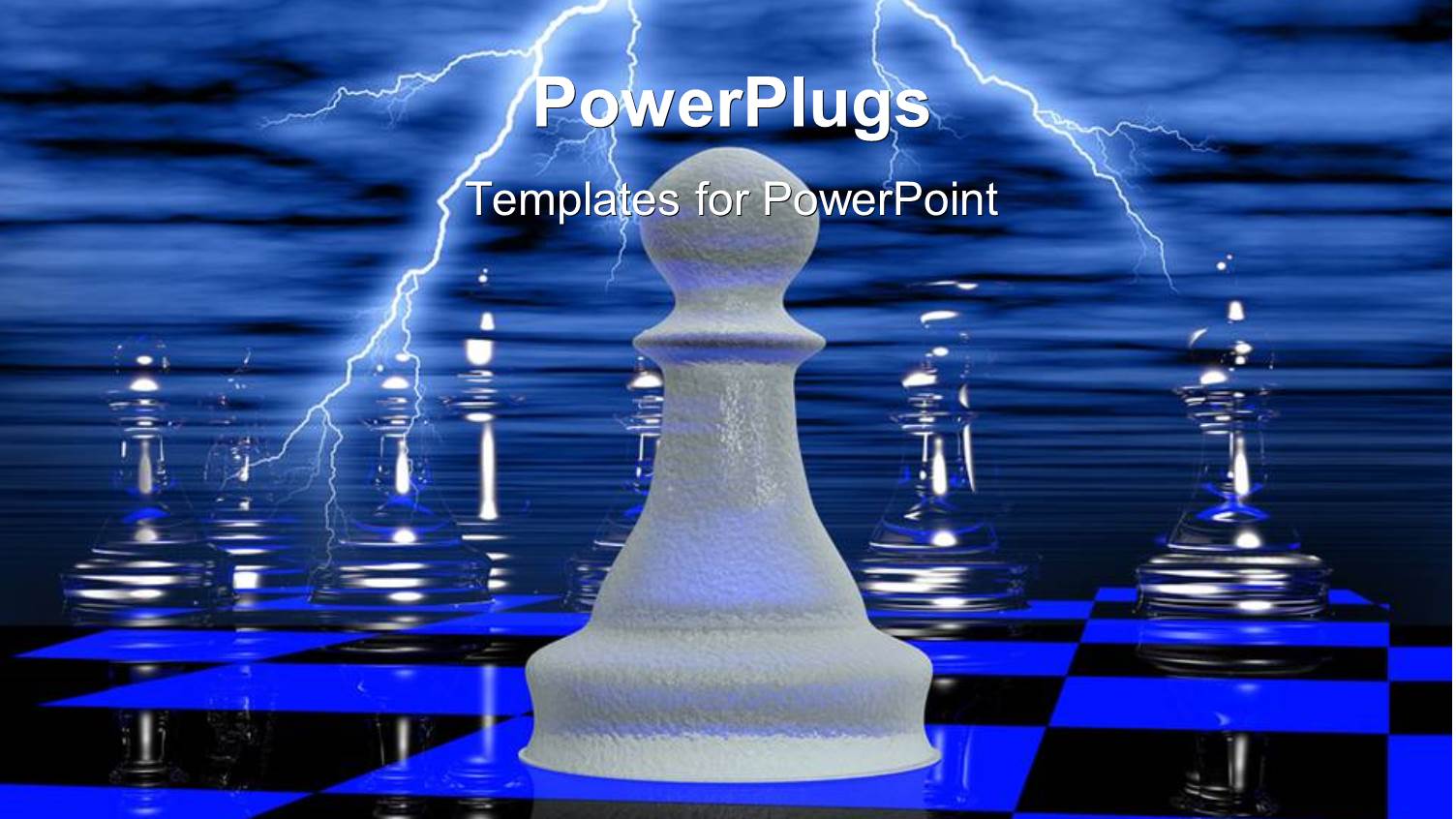 a Number of Chess Pieces on the Chess Board with Clouds in Background