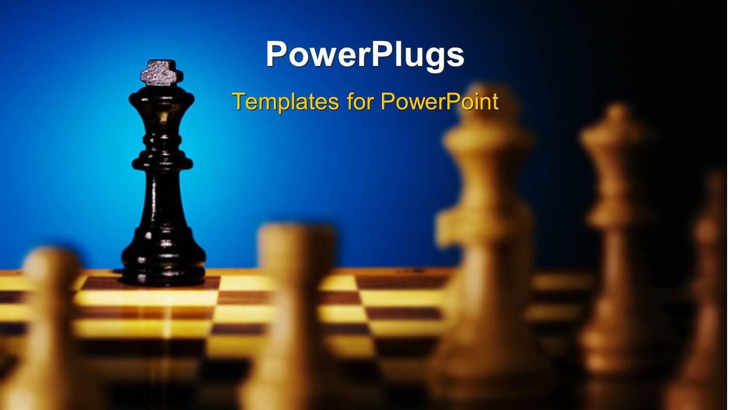 a Number of Chess Pieces on the Chess Board with Bluish Background