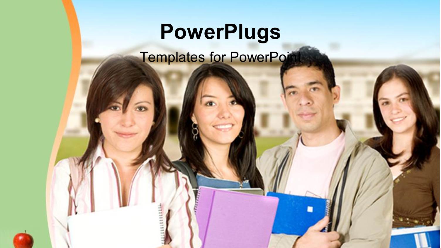 a Number of Classmates and College in the Background