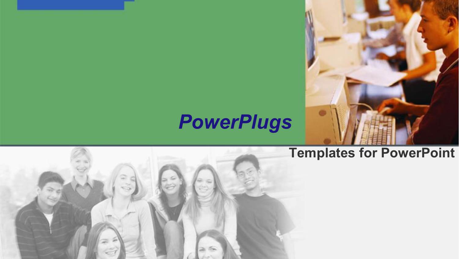 a Number of Classmates with Greenish Background