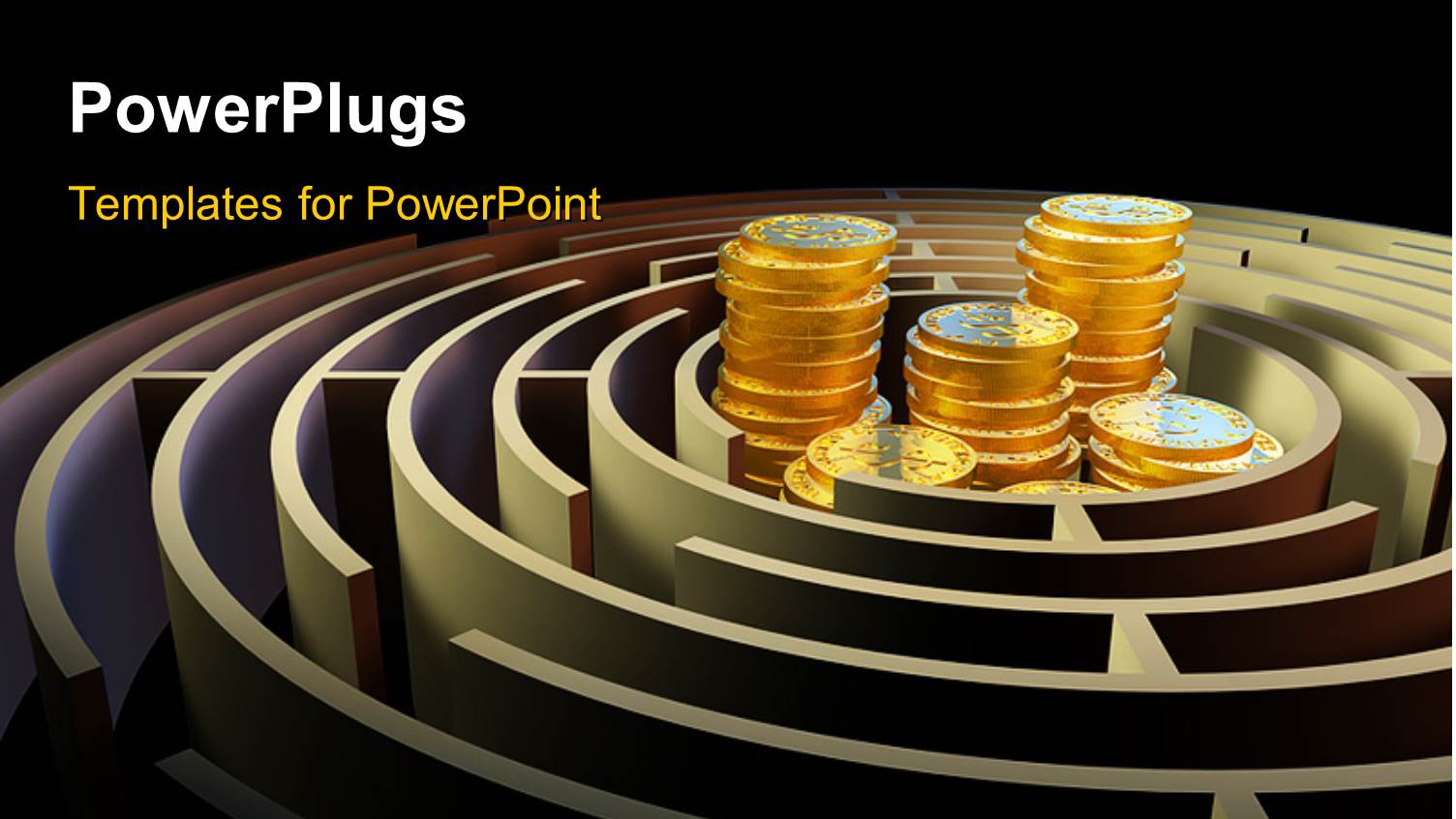 a Number of Coins Inside a Maze with Blackish Background