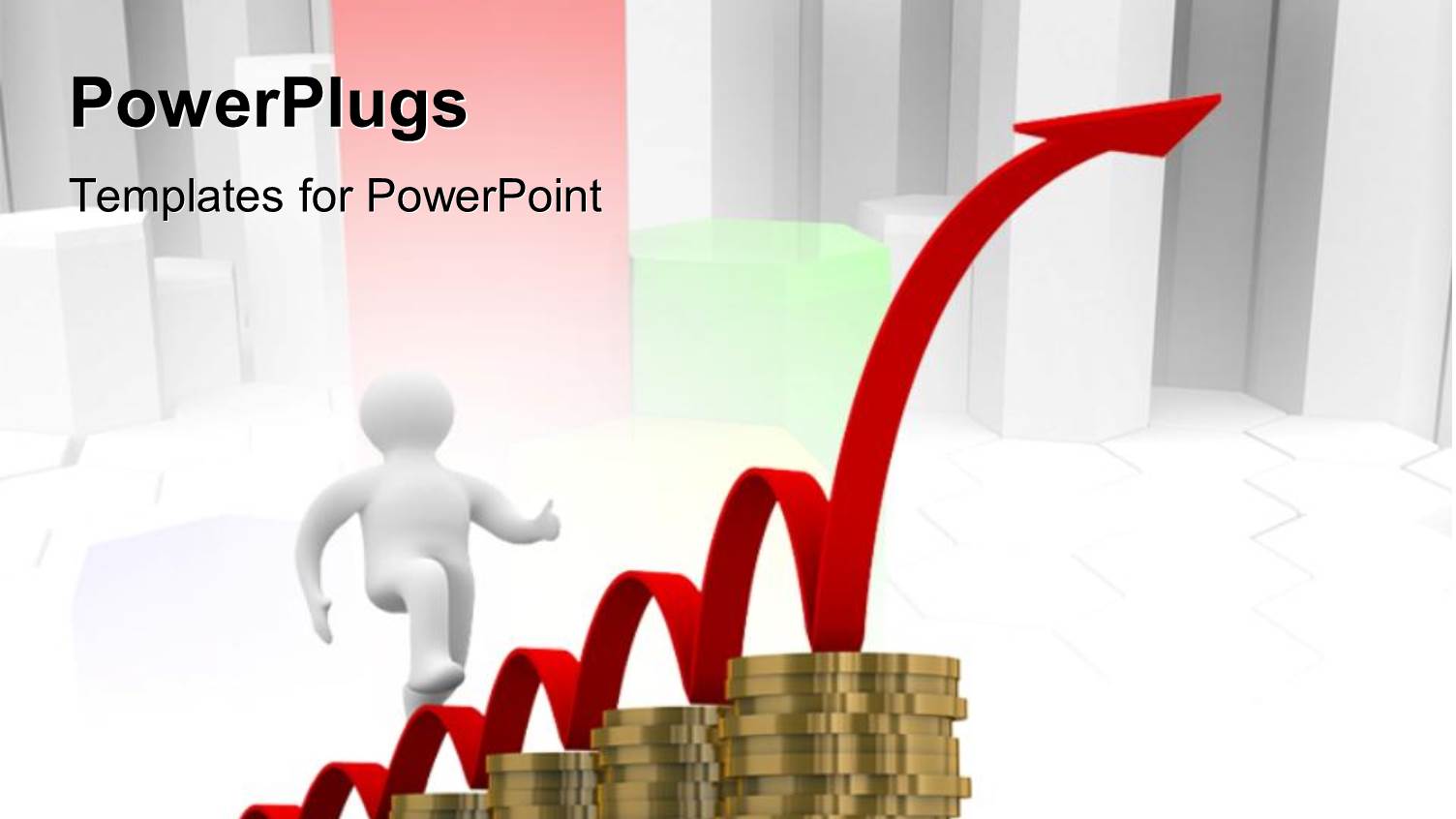 a Number of Coins with a Person Running on the Collection