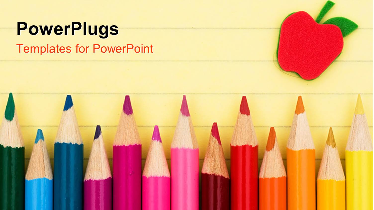 a Number of Color Pencils with the Drawing of an Apple