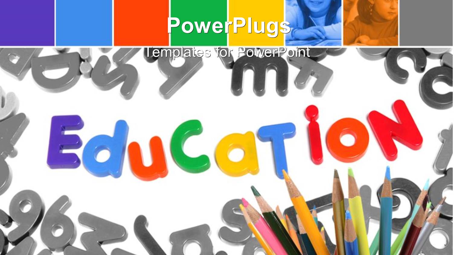 a Number of Color Pencils with the Word Education in the Background