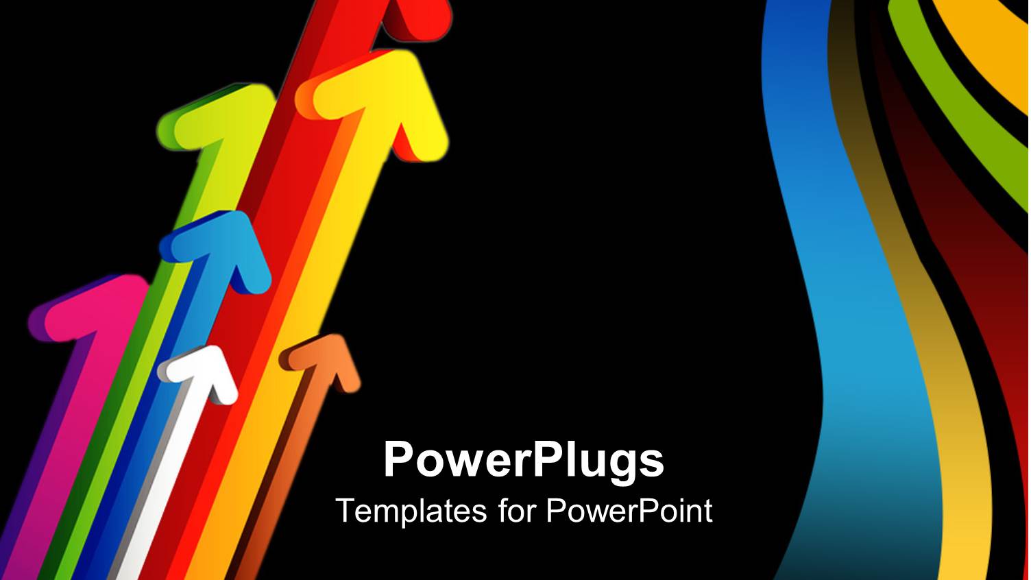 a Number of Colorful Arrows in One Direction with Black Background