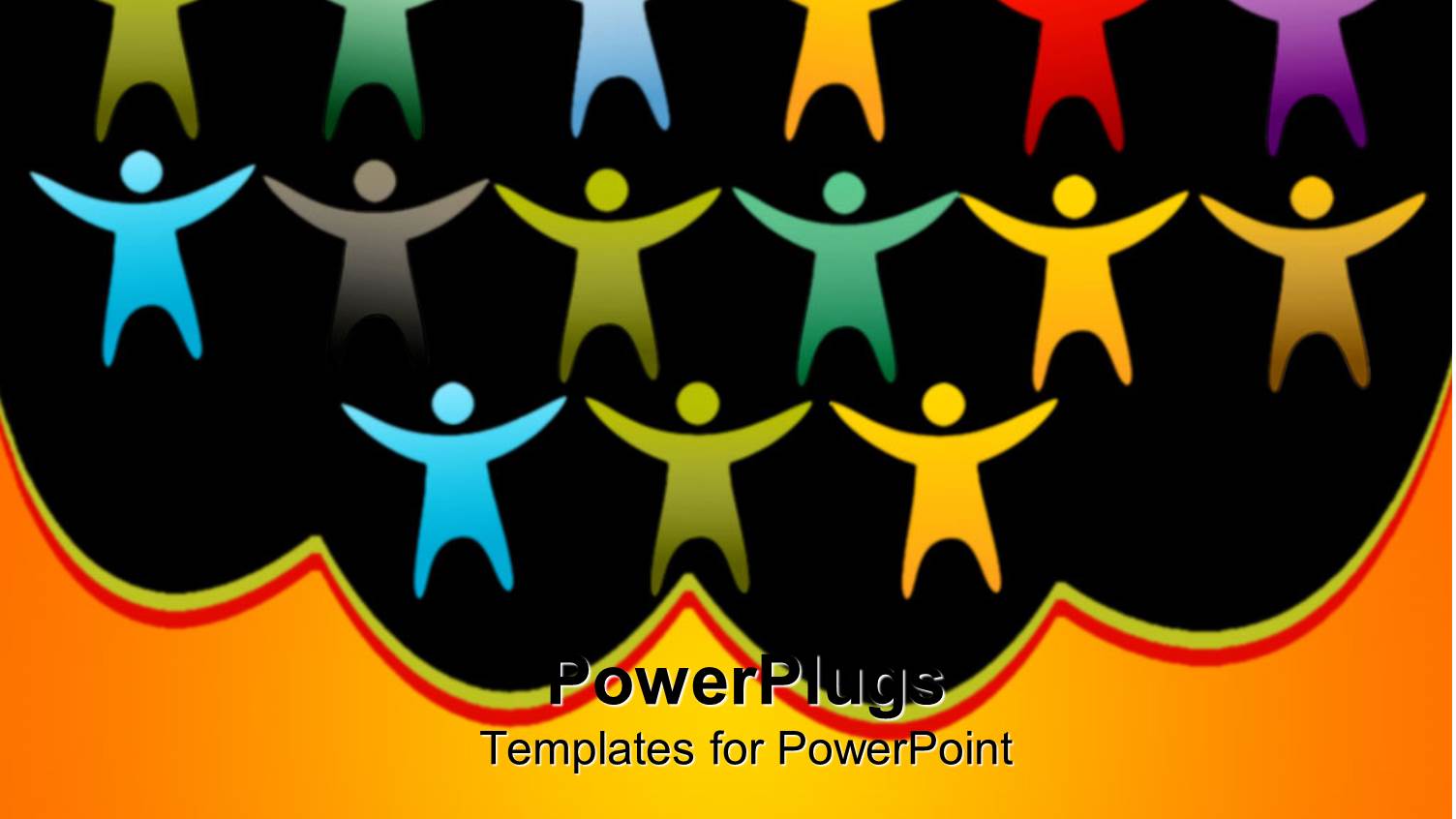 a Number of Colorful Figures with Black Background