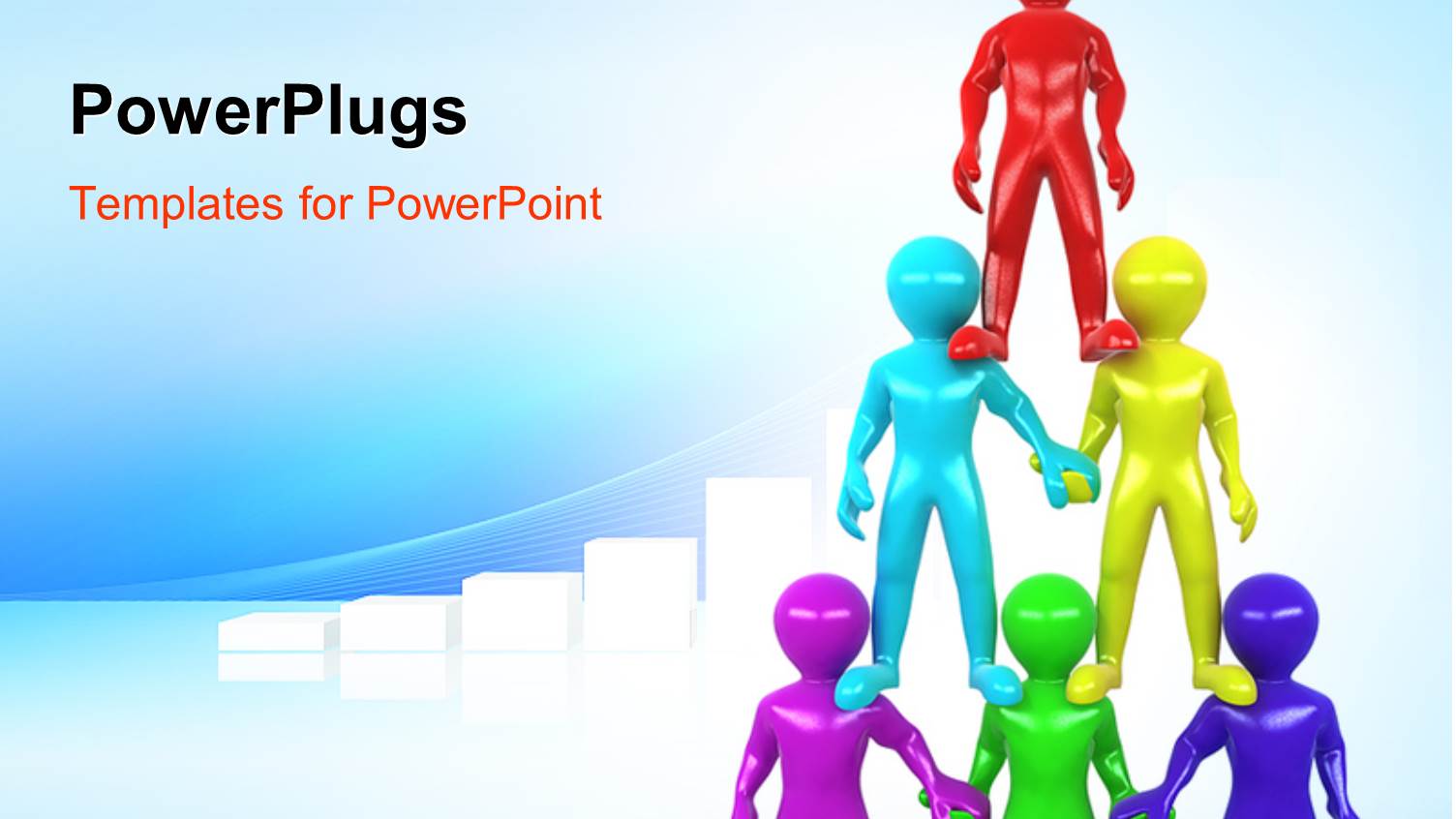 a Number of Colorful Figures with a Bluish Background