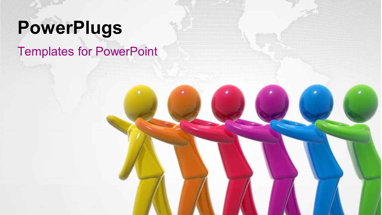 a Number of Colorful Figures in a Line with a Map in the Background