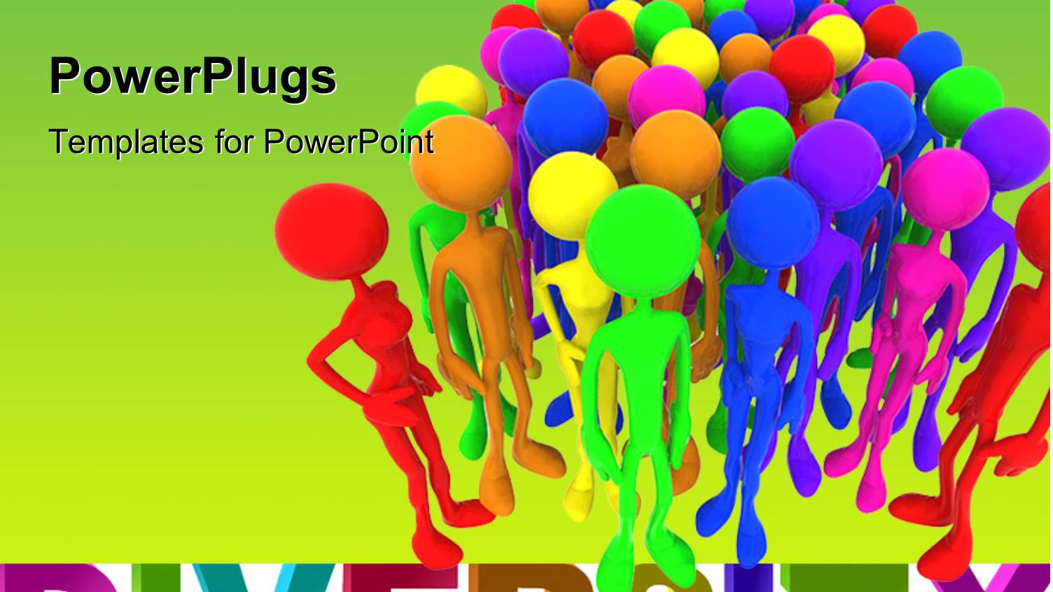 a Number of Colorful People with Greenish Background and Place for Text