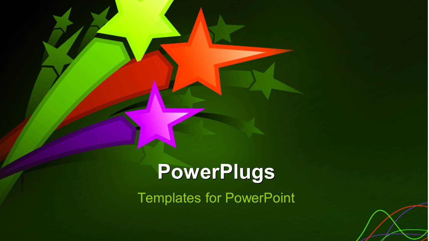 a Number of Colorful Stars with Greenish Background