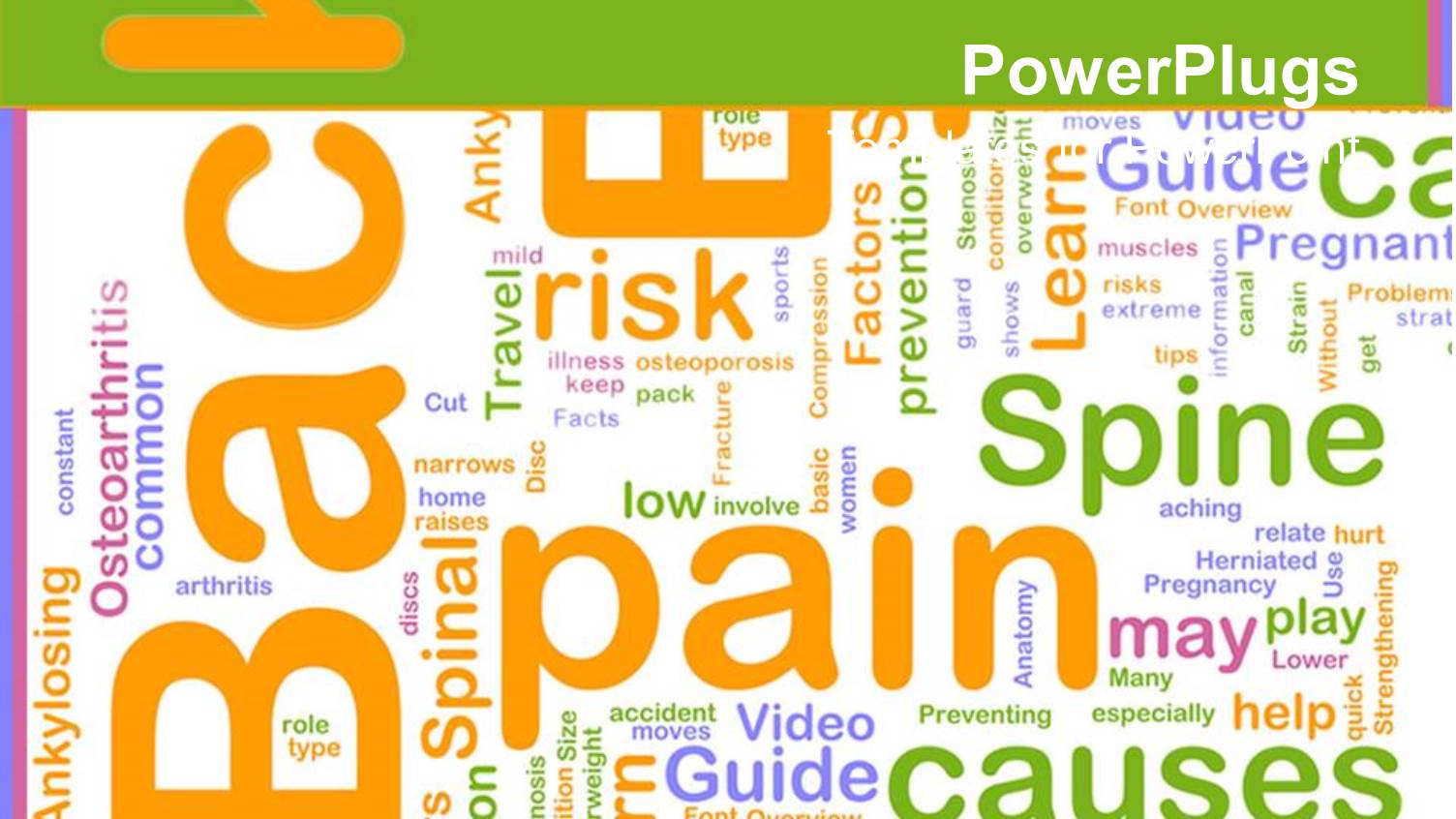 a Number of Colorful Words with Greenish Background