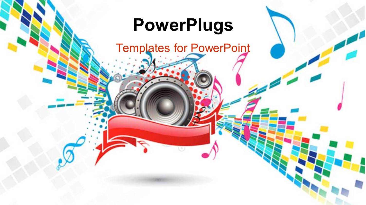 a Number of Colors in the Background with Speakers and Place for Text