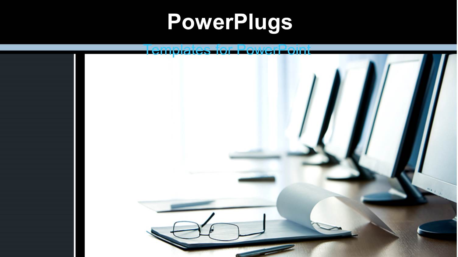 a Number of Computer Screens with a Pair of Glasses