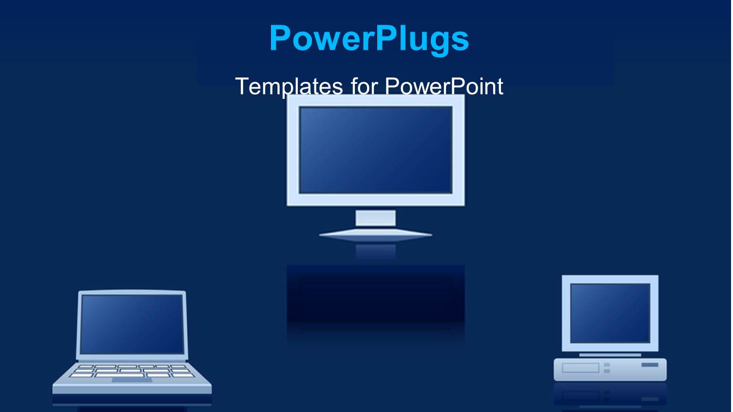 a Number of Computers and Laptops with Bluish Background