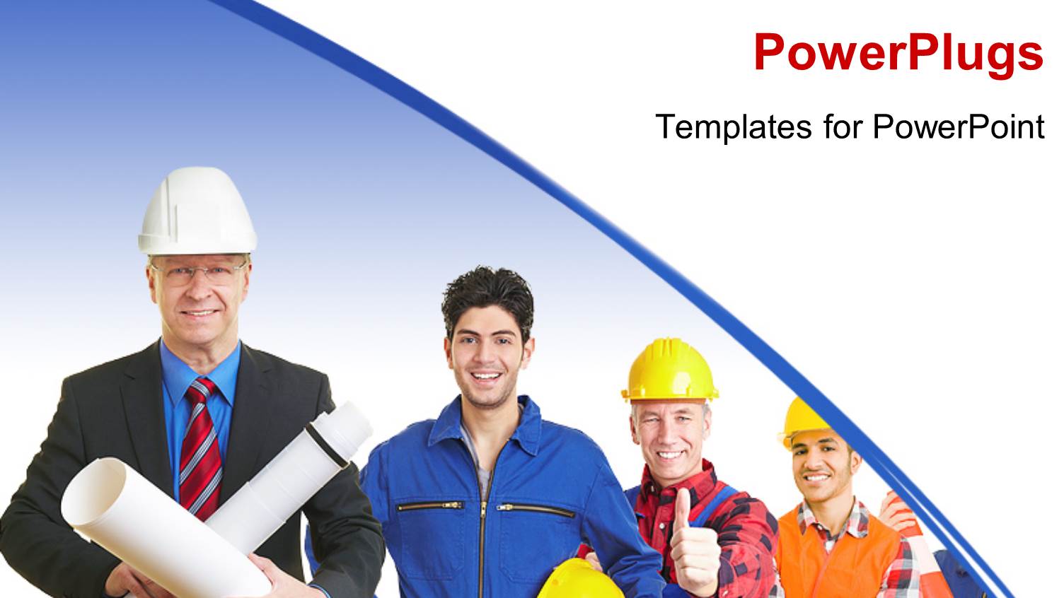 a Number of Construction Workers with Bluish Background