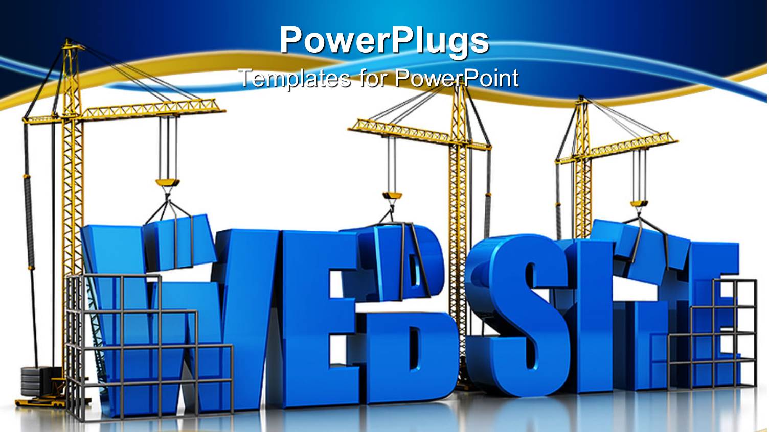 a Number of Cranes Building a Website Structure Together