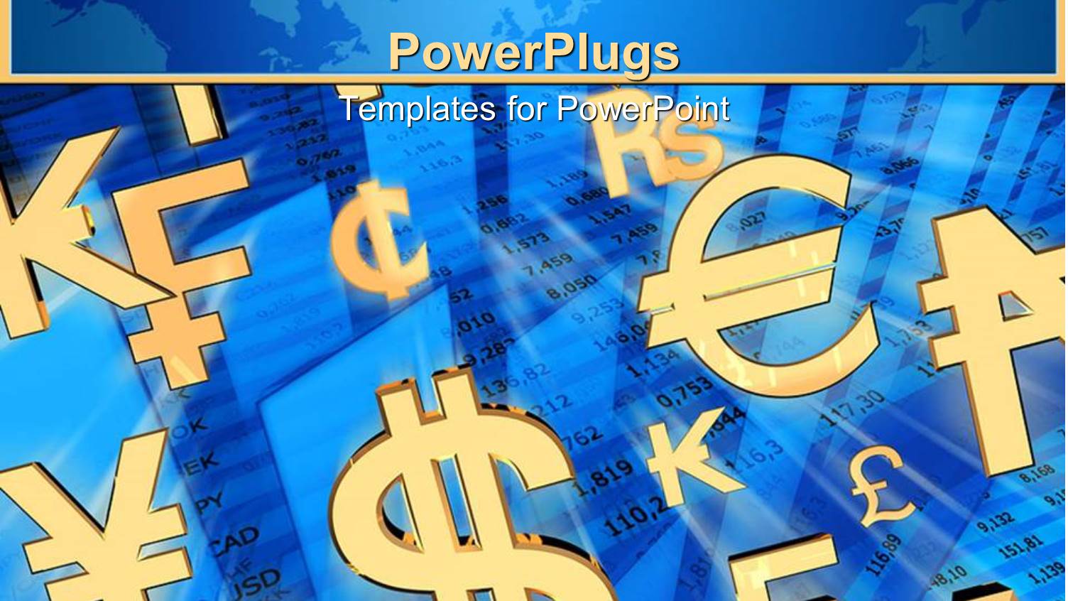 a Number of Currency Signs Together with Bluish Background