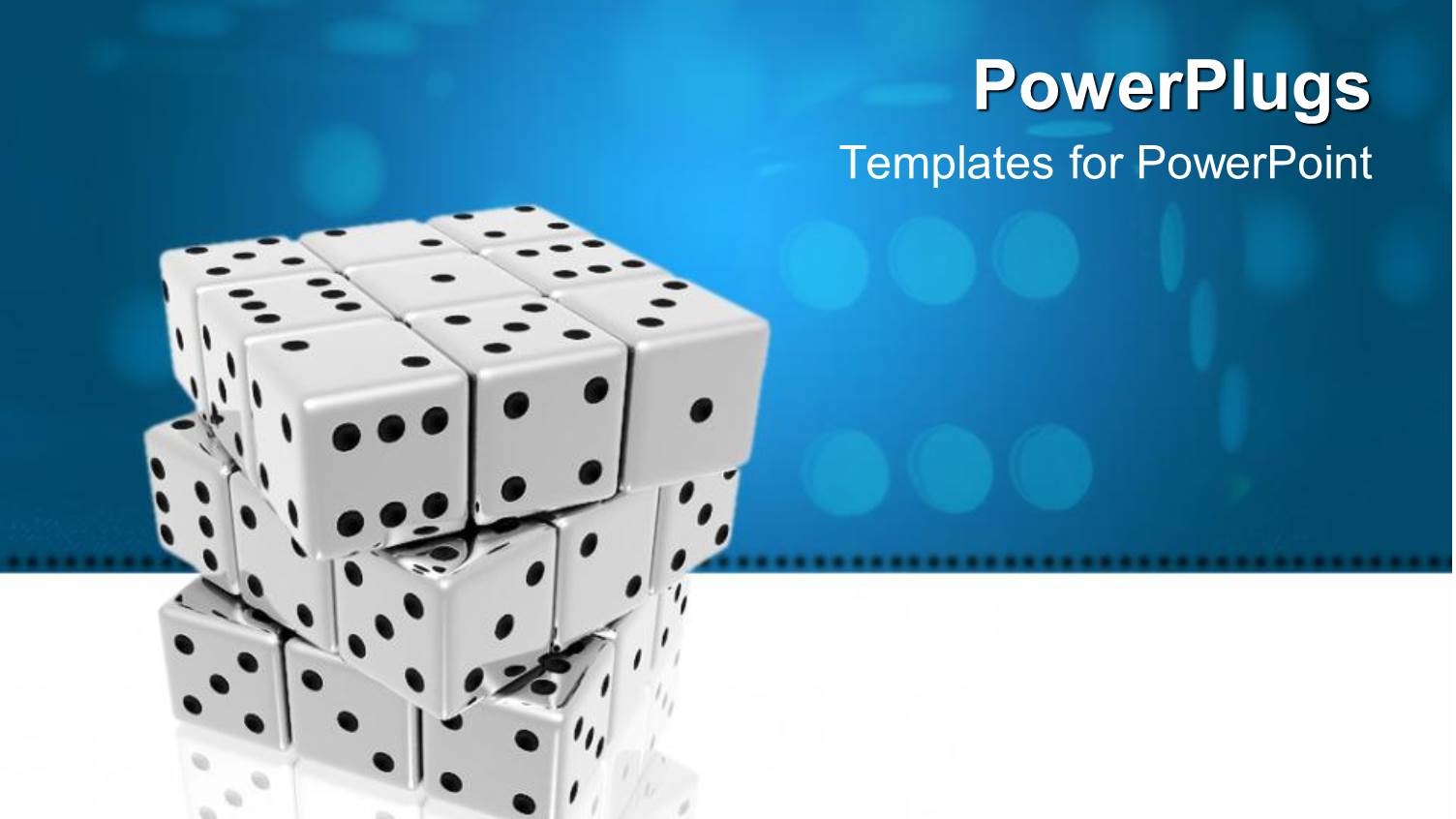 a Number of Dices Together with Bluish Background