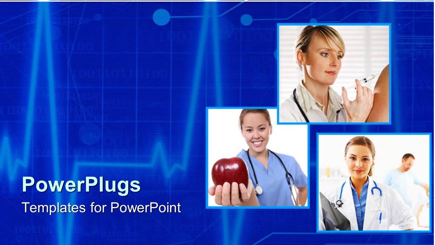 a Number of Doctors with Heartbeat Line in the Background