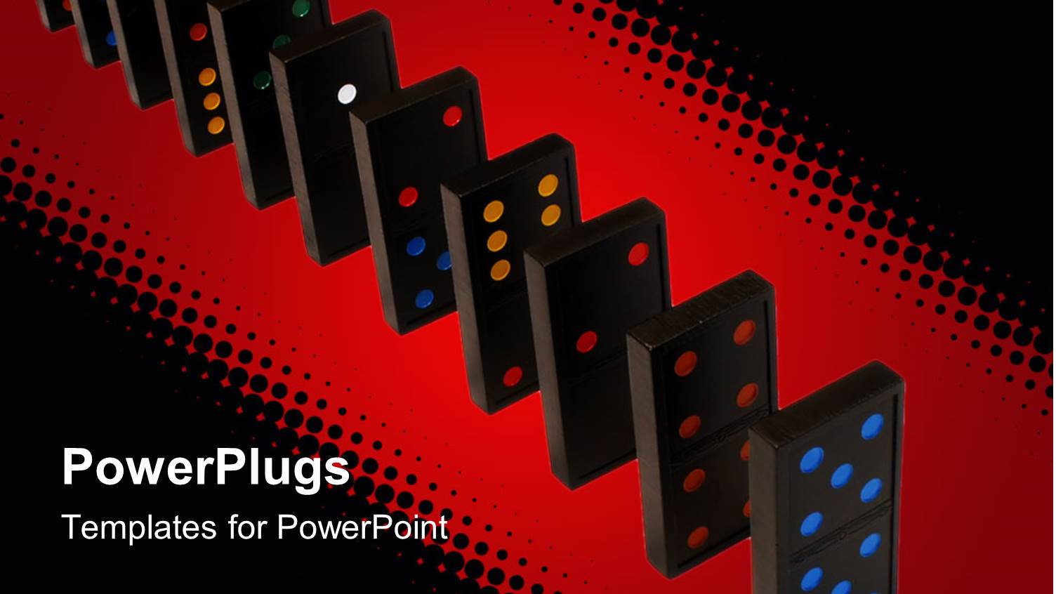 a Number of Domino Blocks with Reddish Background