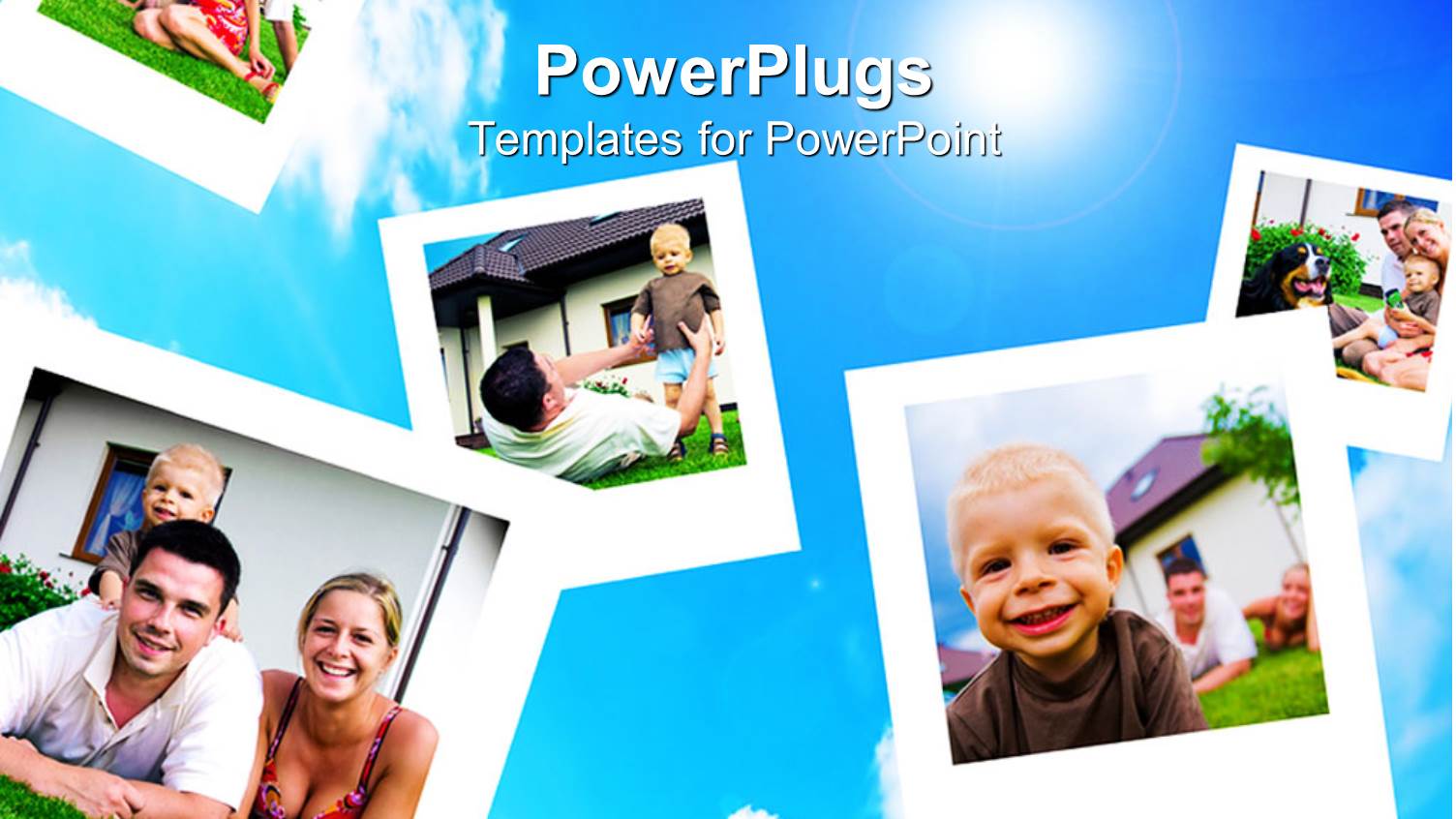 a Number of Family Pictures with Clouds in the Background