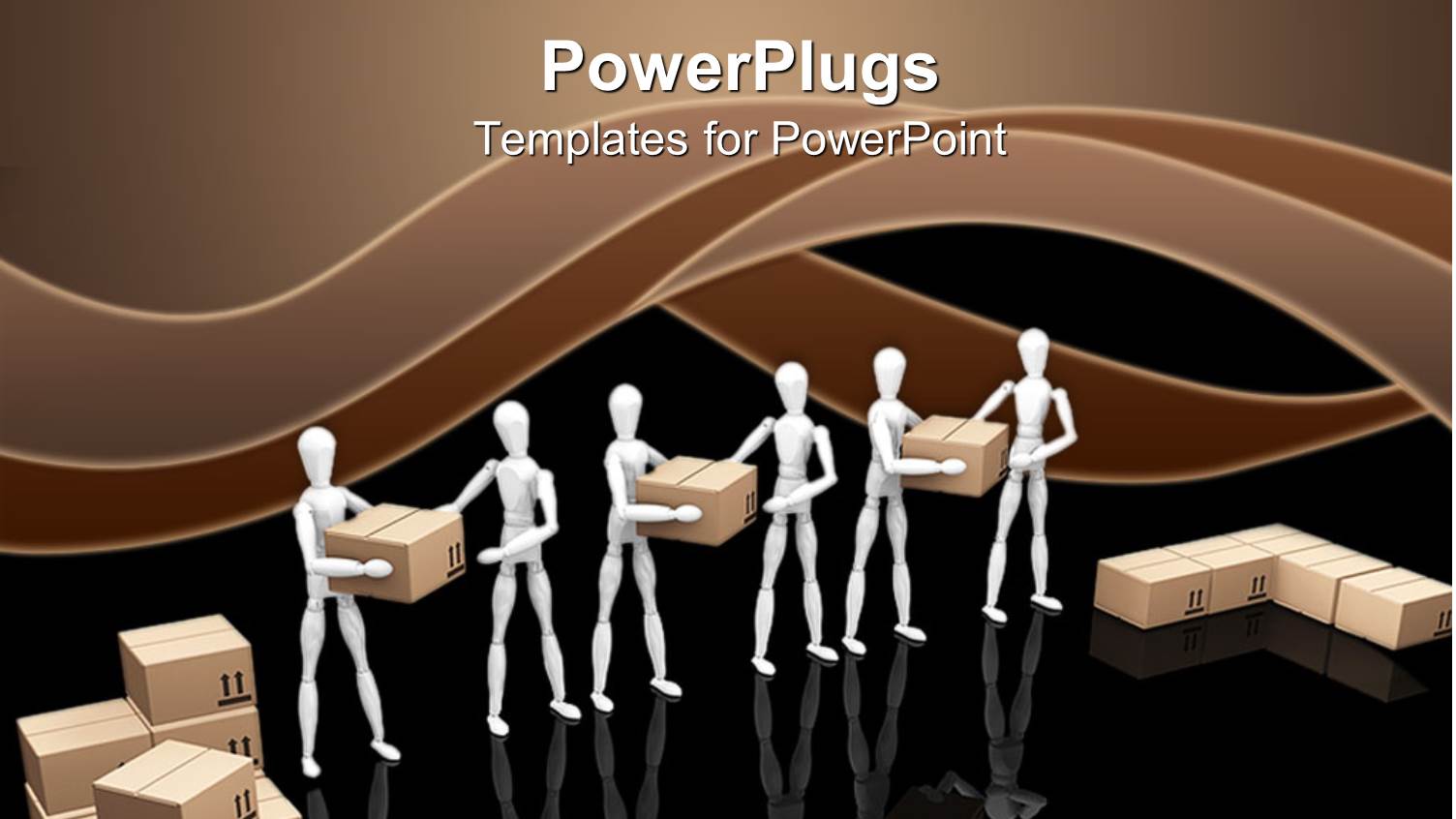 a Number of Figures with Boxes and Brown Background