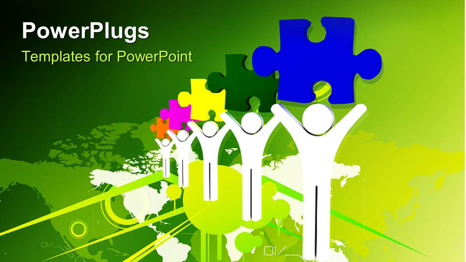 a Number of Figures with Puzzle Pieces