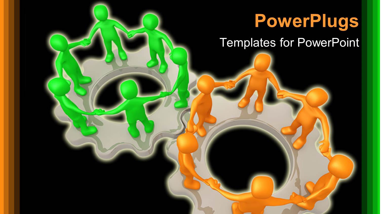 a Number of Figures Standing on Gears