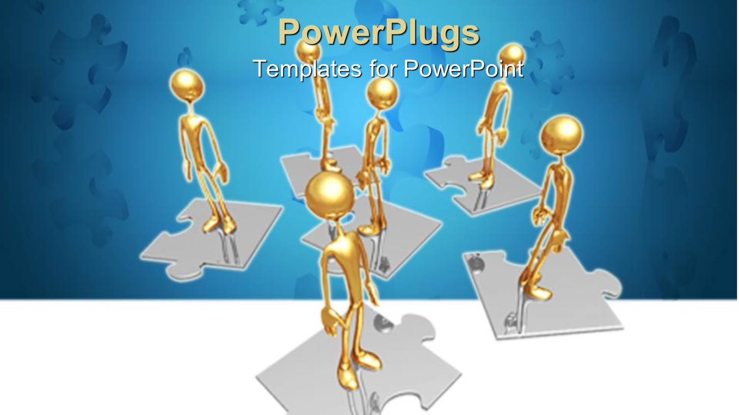 a Number of Figures Standing on the Puzzle Pieces