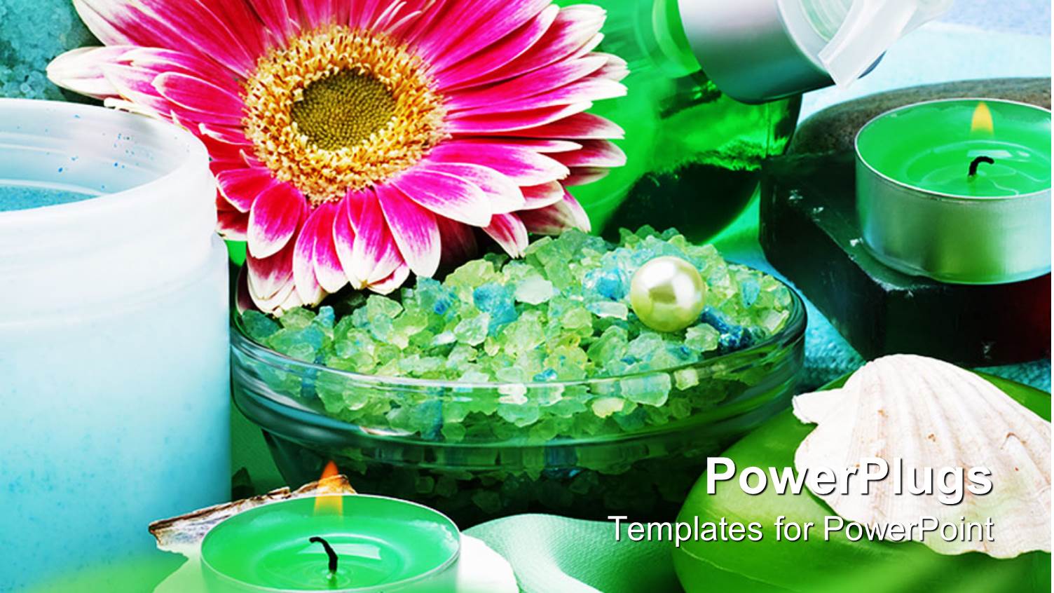 a Number of Flowers and Candles Together