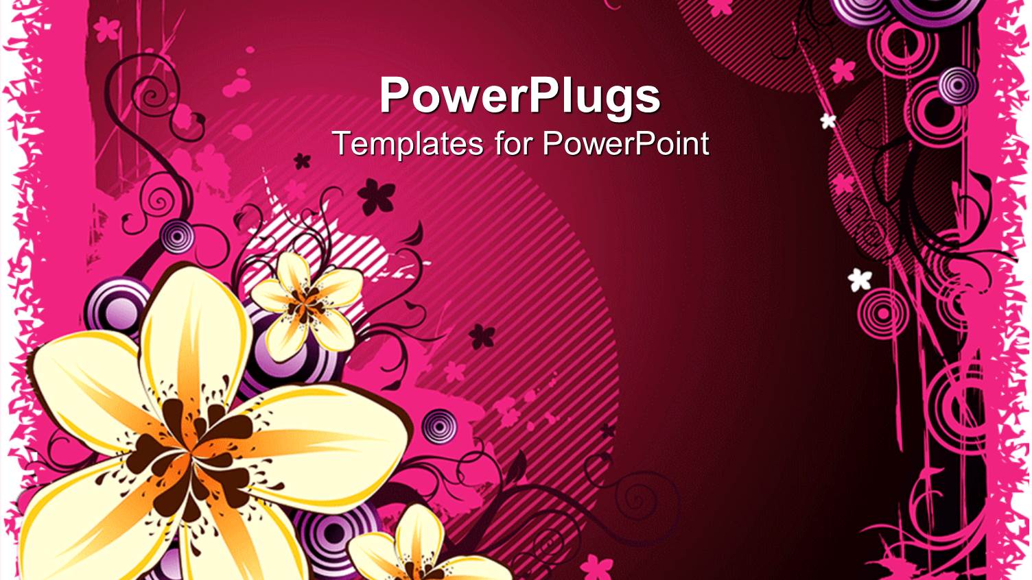 a Number of Flowers with a Pinkish Background and Signs