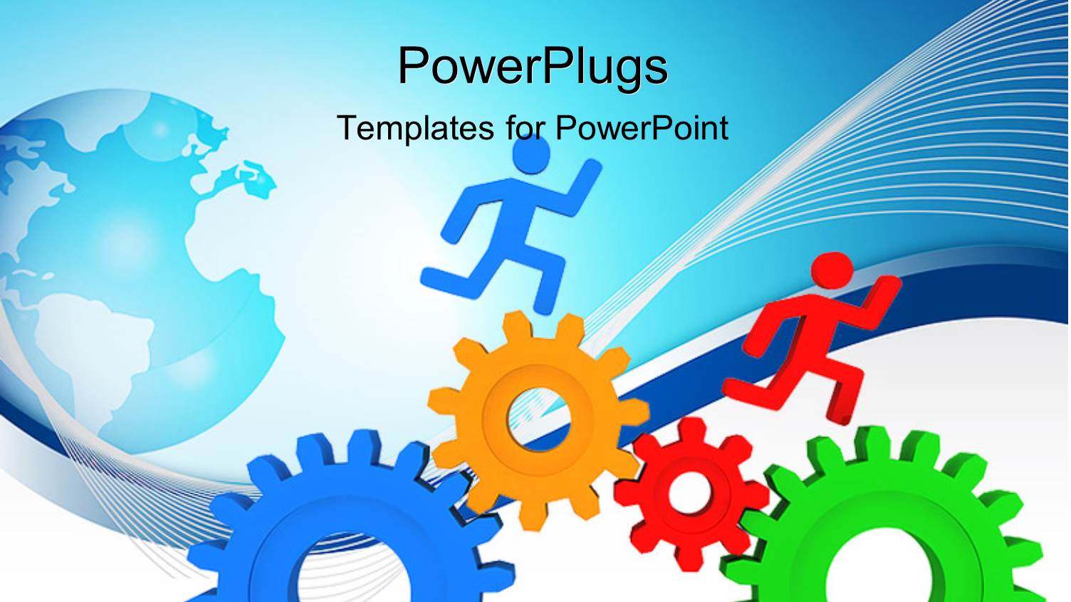 a Number of Gears with a Globe in the Background