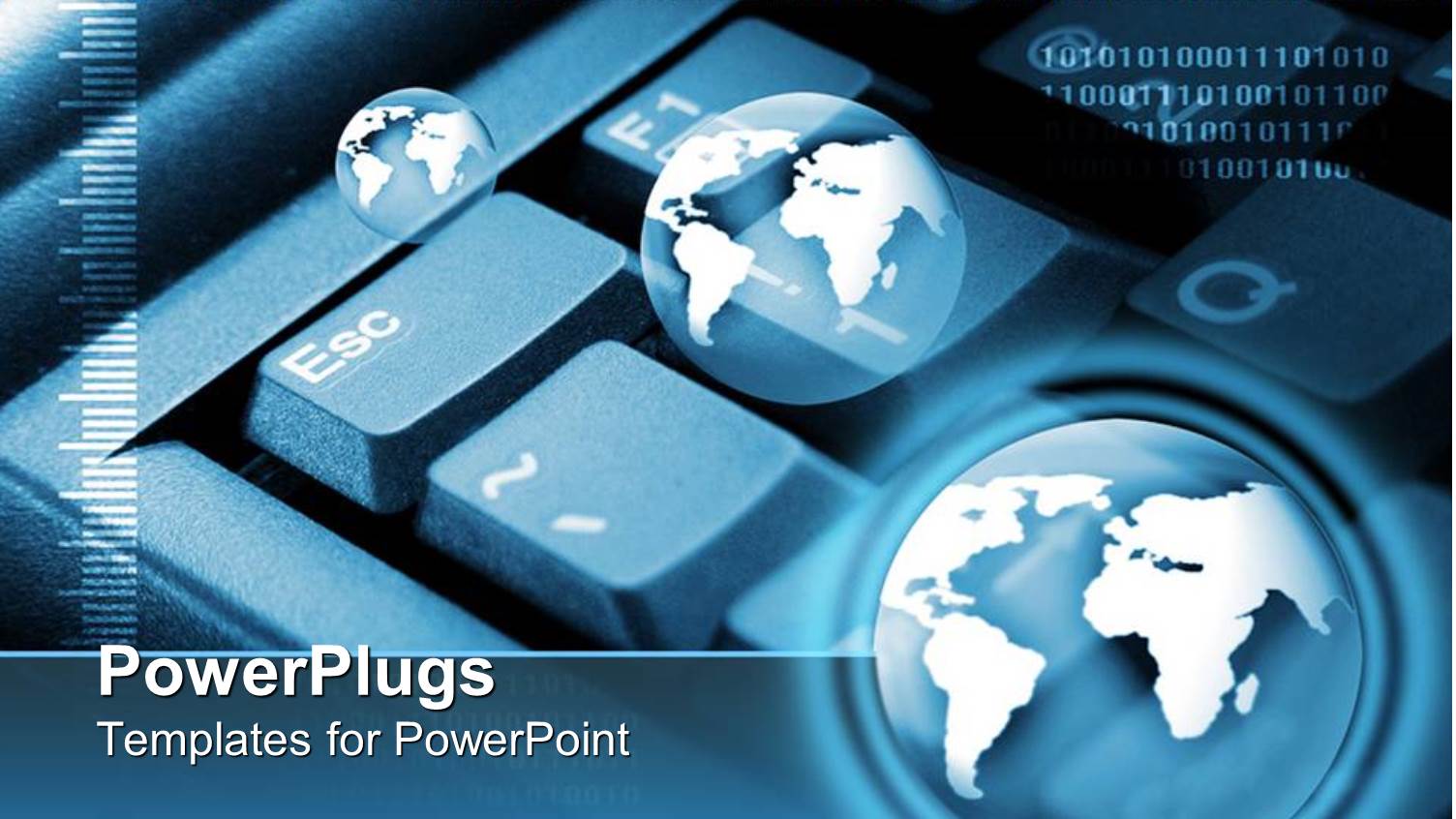 a Number of Globes with Keyboard in the Background