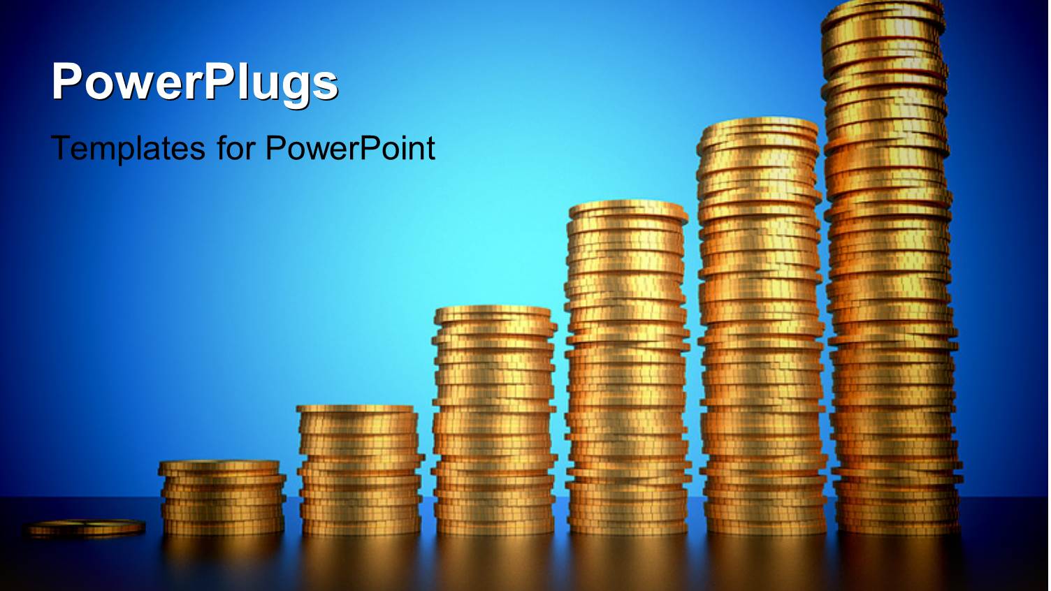 a Number of Gold Coins with a Bluish Background