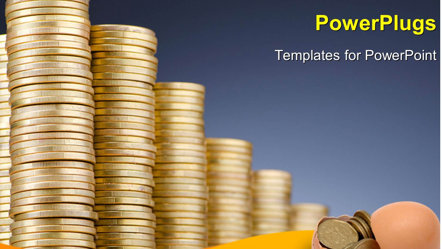 a Number of Gold Coins with Bluish Background and Place for Text