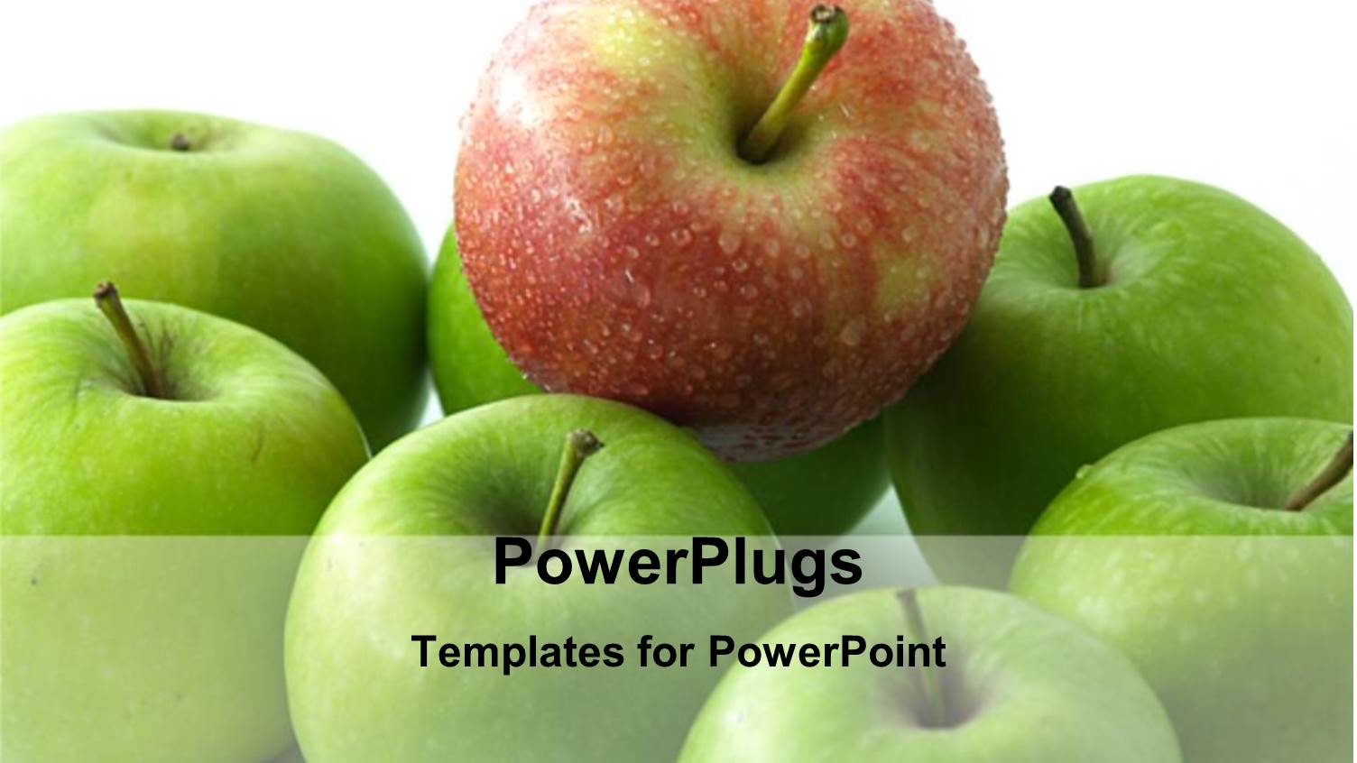 a Number of Green Apples with a Red One