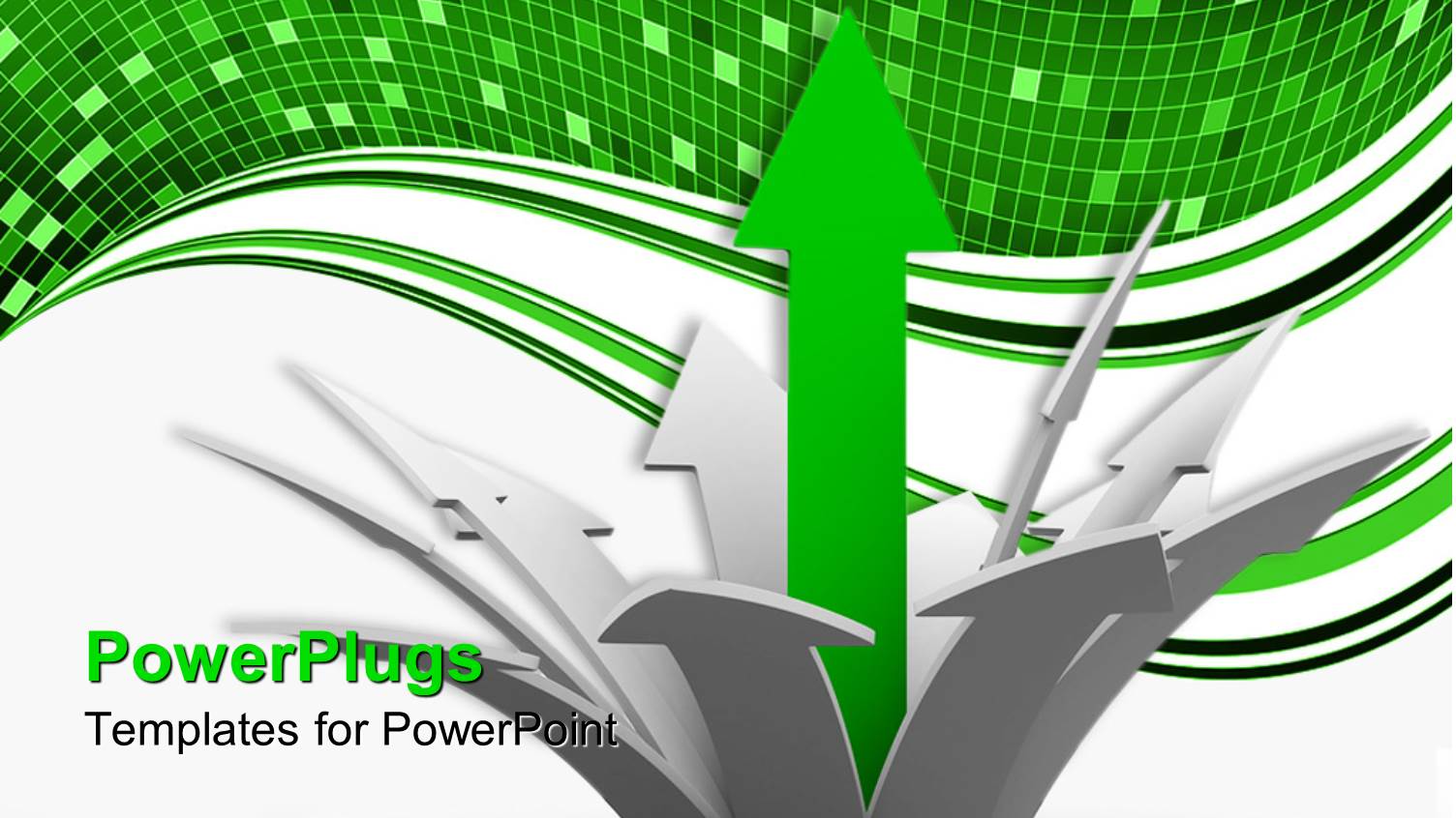 a Number of Green and White Arrows with Same Colored Background