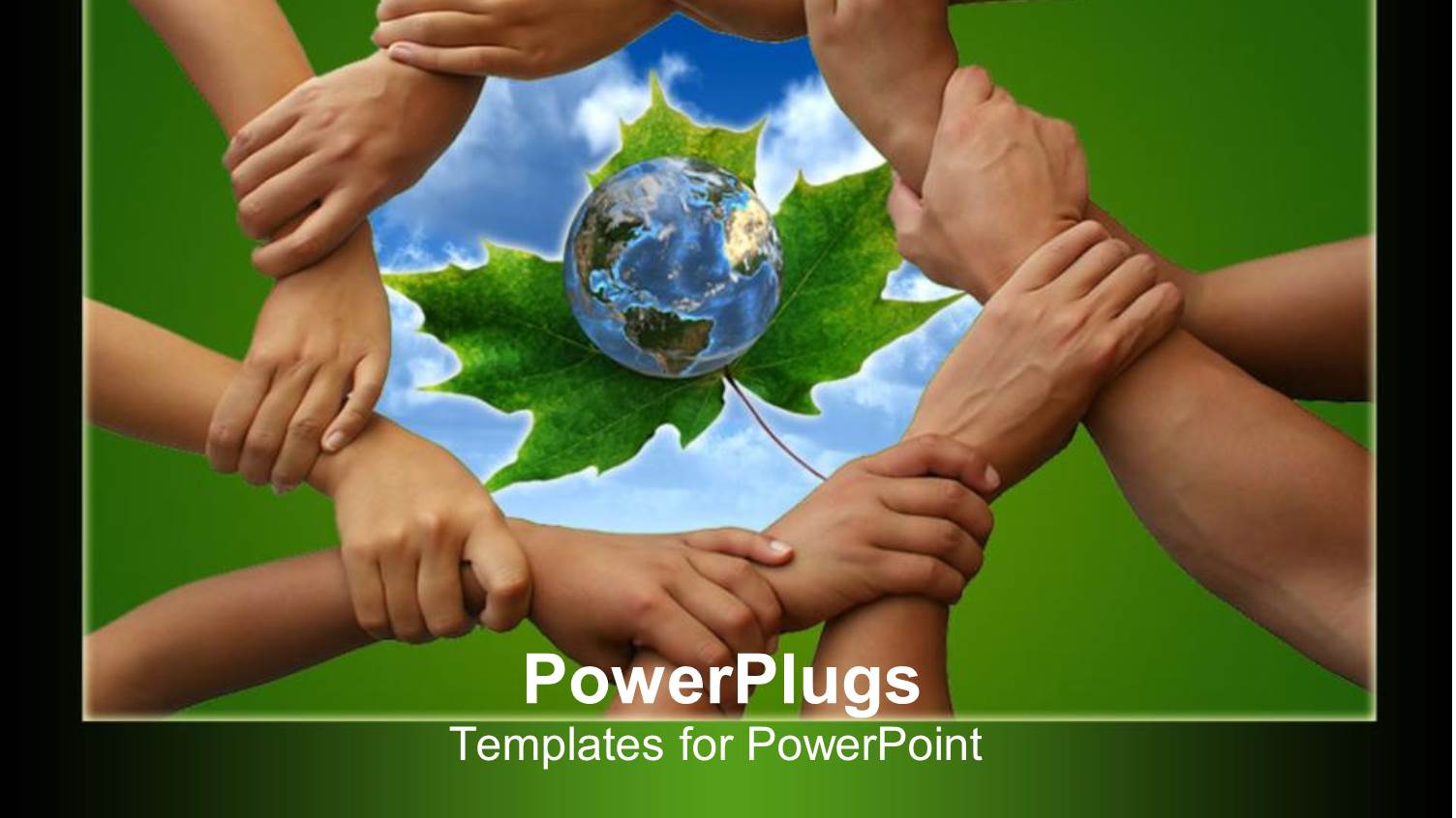 a Number of Hands with Globe in the Middle