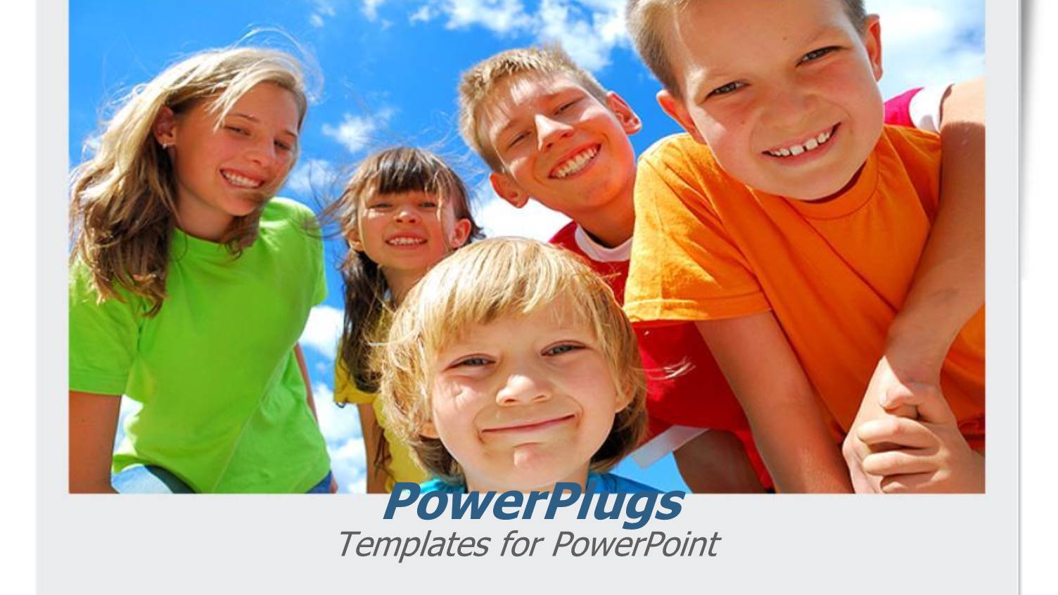 a Number of Happy Kids with the Sky in the Background