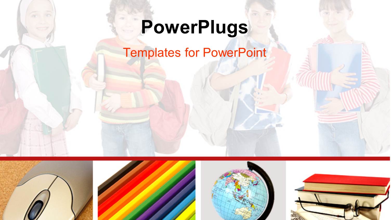 a Number of Kids in the Background with a Mouse and Globe in Front