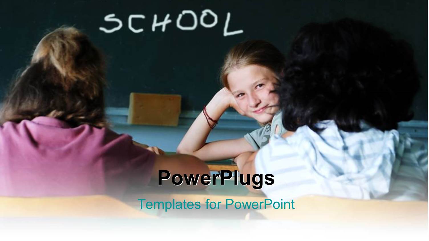 a Number of Kids in the Classroom with Blackboard in the Background